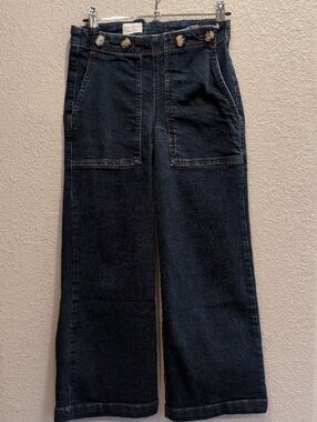Pilcro Indigo High-Rise Wide Leg Jeans